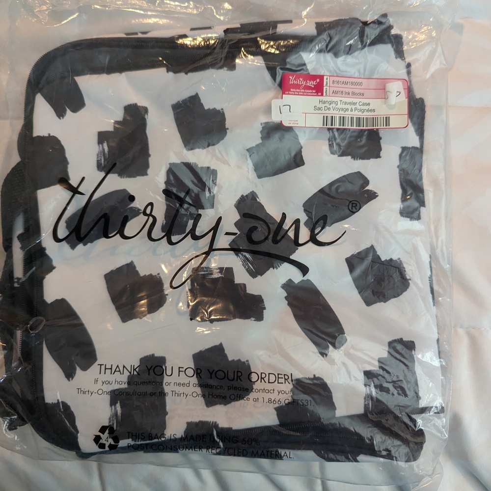 Thirty-One Black and White Travel Case